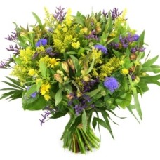 Father's Day Gift yellow and purple flowers (Fathers Day bouquet yellow - purple - blue)